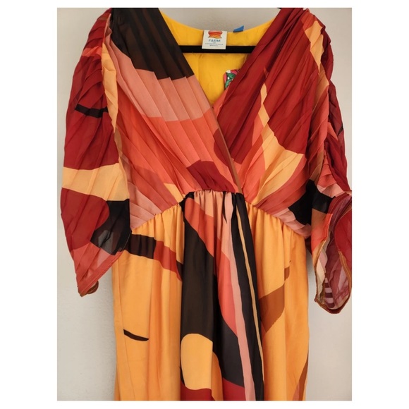 Anthropologie Farm Rio Short-Sleeve Wrap-Front Maxi Dress Size M - Picture 4 of 10